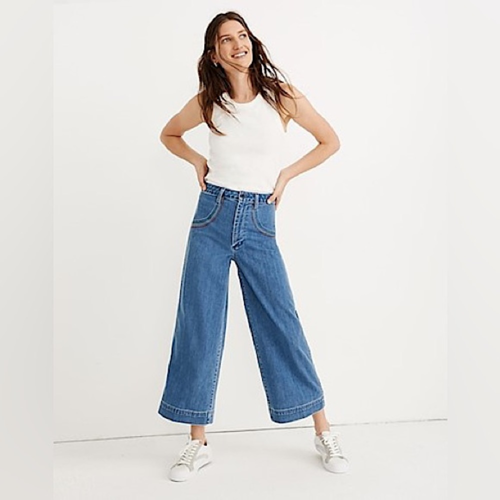 Madewell Blue Wide Leg Jeans